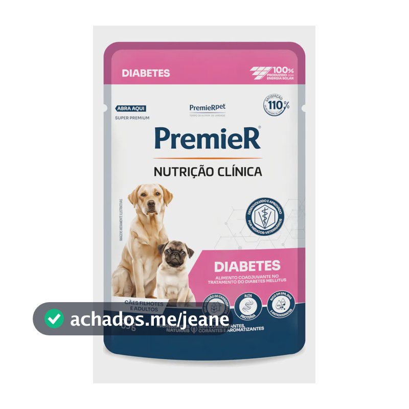 Sachê Premier NUTRIÇÃO CLÍNICA DIABÉTES Cães Todas as idades 85 Gr