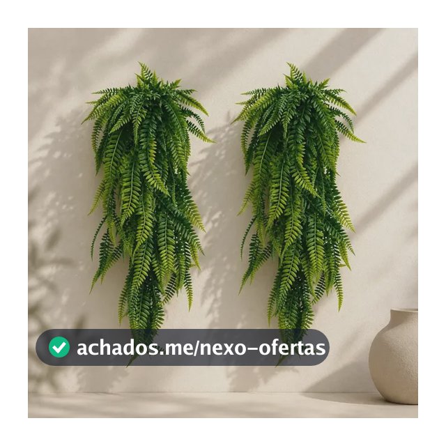 2 Pendentes De Samambaia Artificial Jardim Vertical Folhagem Planta Realista