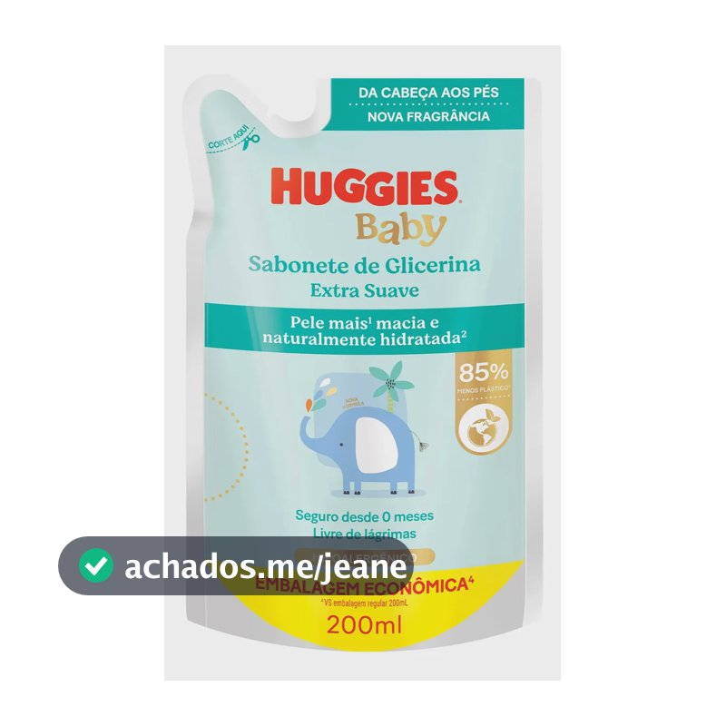 Sabonete Líquido Glicerina Huggies Extra Suave Refil 200 ml