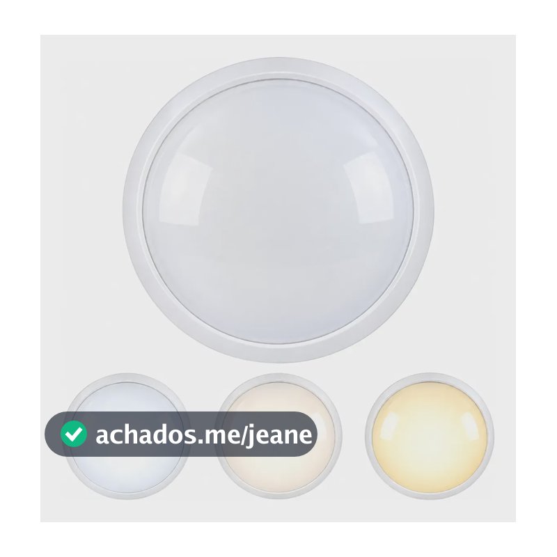 Plafon Lustre Luminária Plafonier Sobrepor Redondo 30cm 20w 110v/220v (bivolt) Branco