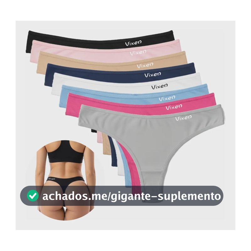 Kit 10 Calcinhas Fio Dental De Algodão Feminina Lingerie Sortidas Liso Gg