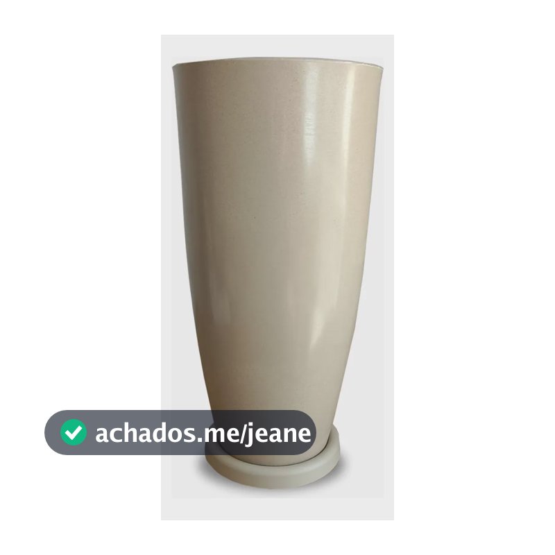 Vaso De Planta Flores Polietileno Vietnamita 62cm Com Prato Bege