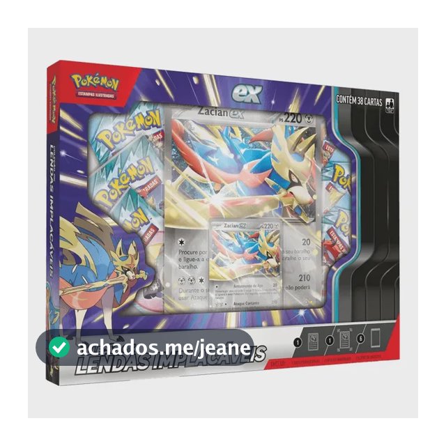 Box Pokémon Ex Lendas Implacáveis  Zacian Zacian Ex