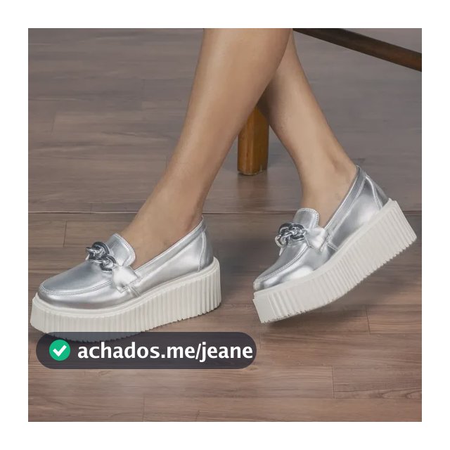 Mocassim Feminino Blogueira Metalizado Gugi Plataforma Leve