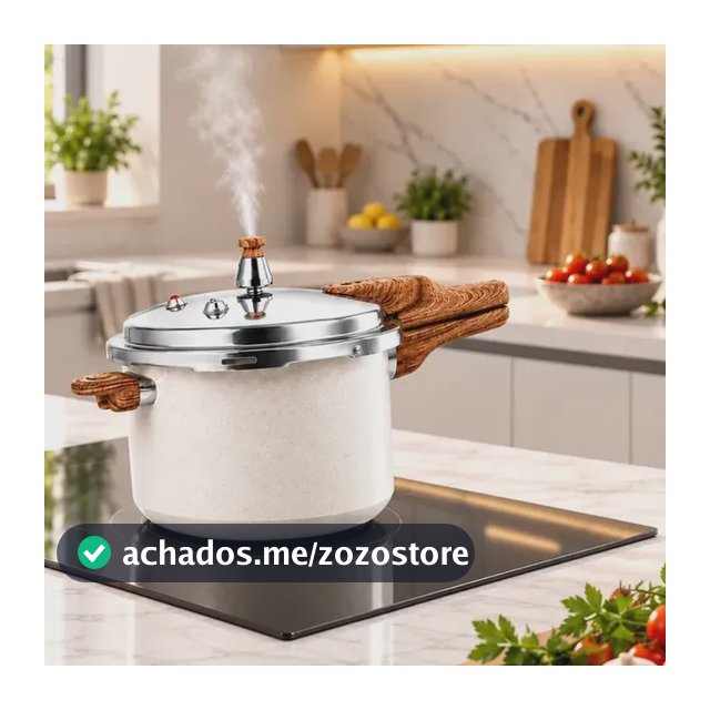 Panela Pressão Cerâmica Antiaderente 4,2 Litros Indução e Fogão Tradicional 4 Válvulas De Segurança Starhouse