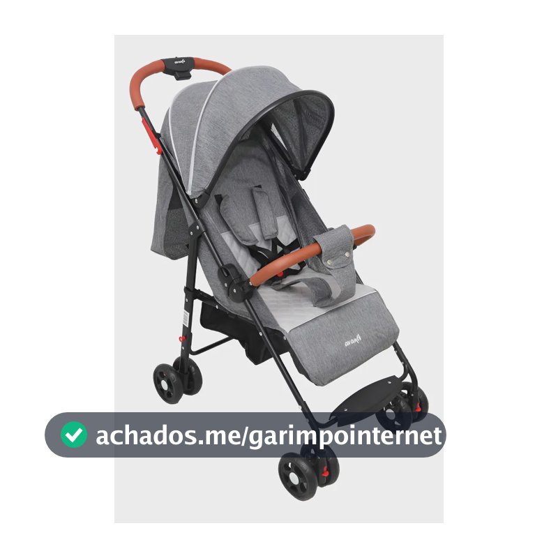 Carrinho de Bebê Compacto Leve Premium Baby Garden Avanti até 15kg Reclinável com Cinto 5 Pontos, Capota com Visor, Rodas Giratórias e Cesto Porta-Objetos