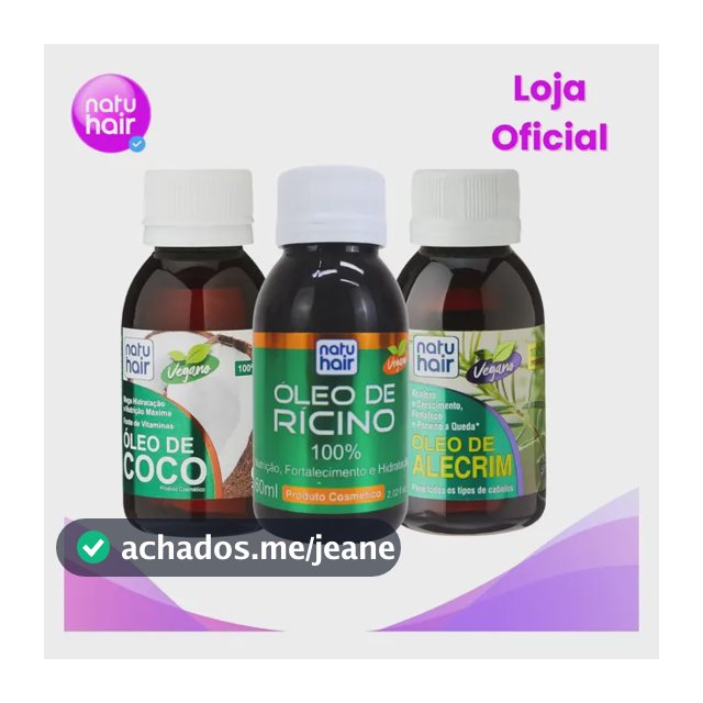 Kit Terapia Capilar Natuhair Óleo De Coco + Rícino + Alecrim