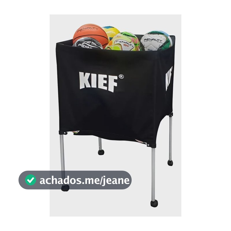 Carrinho Transporte De Bolas Futebol Kief Dobrável Rodinhas Preto