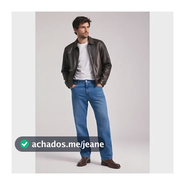 Calça Jeans Básica Reta Com Elastano Azul Hering