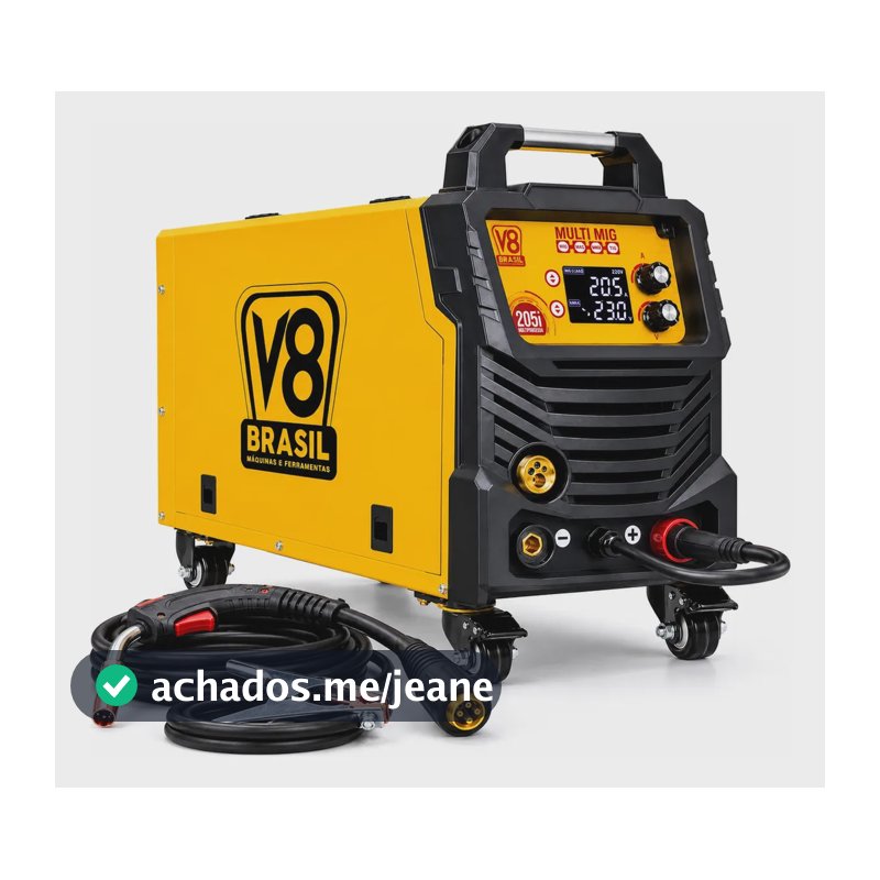 Máquina De Solda Inversora Multiprocesso 205i V8 Brasil Mig Tig Mma Euro