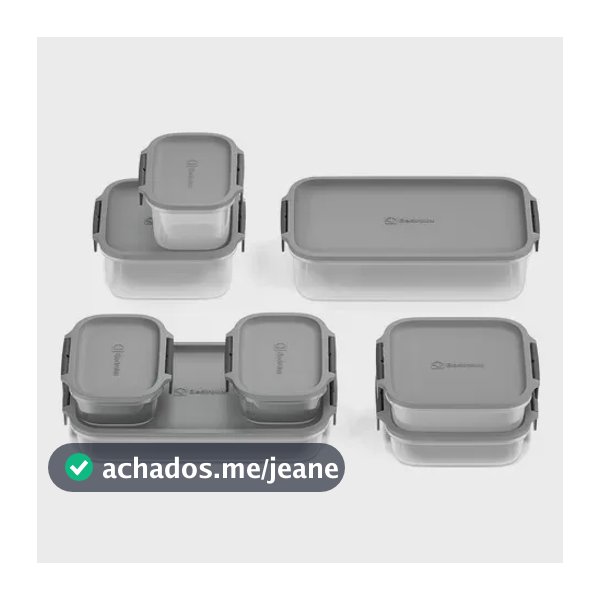 Kit Potes Herméticos Electrolux 8 Peças De Plástico Bpa Free Cinza-escuro