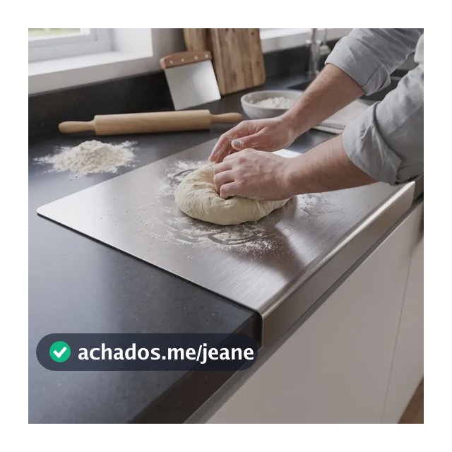 Tábua De Corte Inox 304 Profissional Bancada Com Aba 40x30cm Tábua De Corte Inox 304 Profissional Bancada 40x30cm Com Aba Cinza