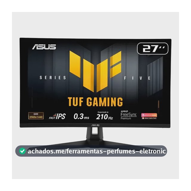 Monitor Gamer Asus Tuf Vg27aq5a 27  Qhd 210hz 0.3ms Fast Ips Preto
