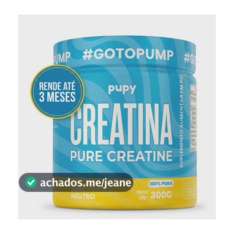 Creatina Pupy Monohidratada 100% Pura, 300g para Força e Recuperação Muscular