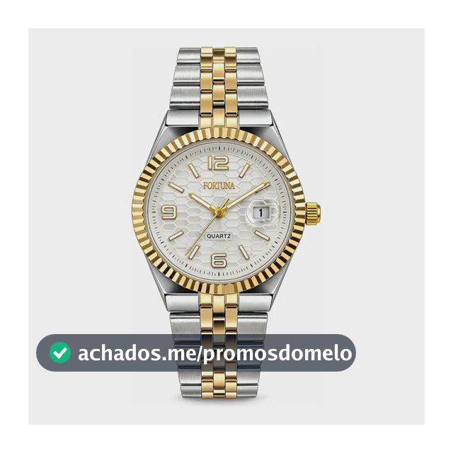 Relógio De Pulso Masculino Fortuna Old Money Minimalista Prata Dourado Cx Branca