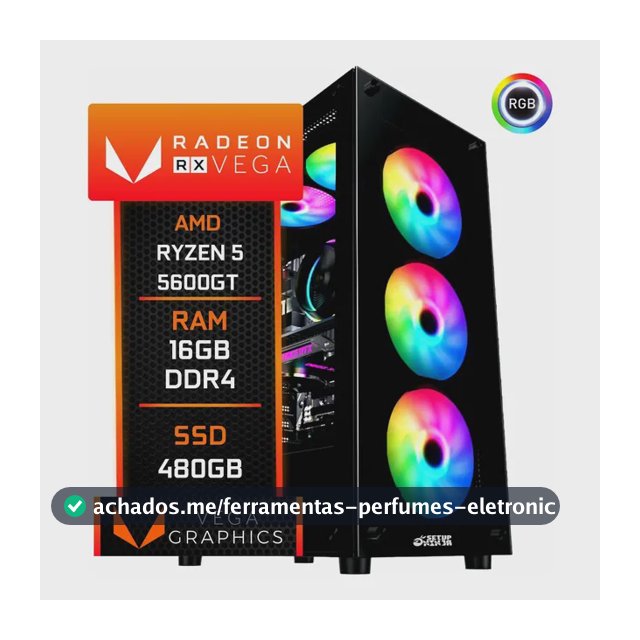 Pc Gamer Cpu Ryzen 5 5600g Vega 7 Ssd 480gb 16gb Ddr4 500w 480 Gb 16 Gb Radeon Vega 7
