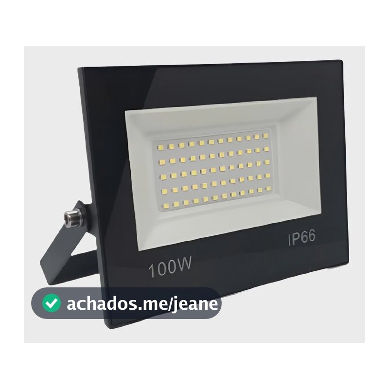 Refletor Led 100w Smd Prova D´água Ip66 Holofote 6500k  110v/220v (bivolt) Preto 6500k