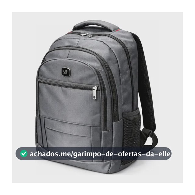 Mochila Fashion Básica 40l Para Notebook Cinza Liso