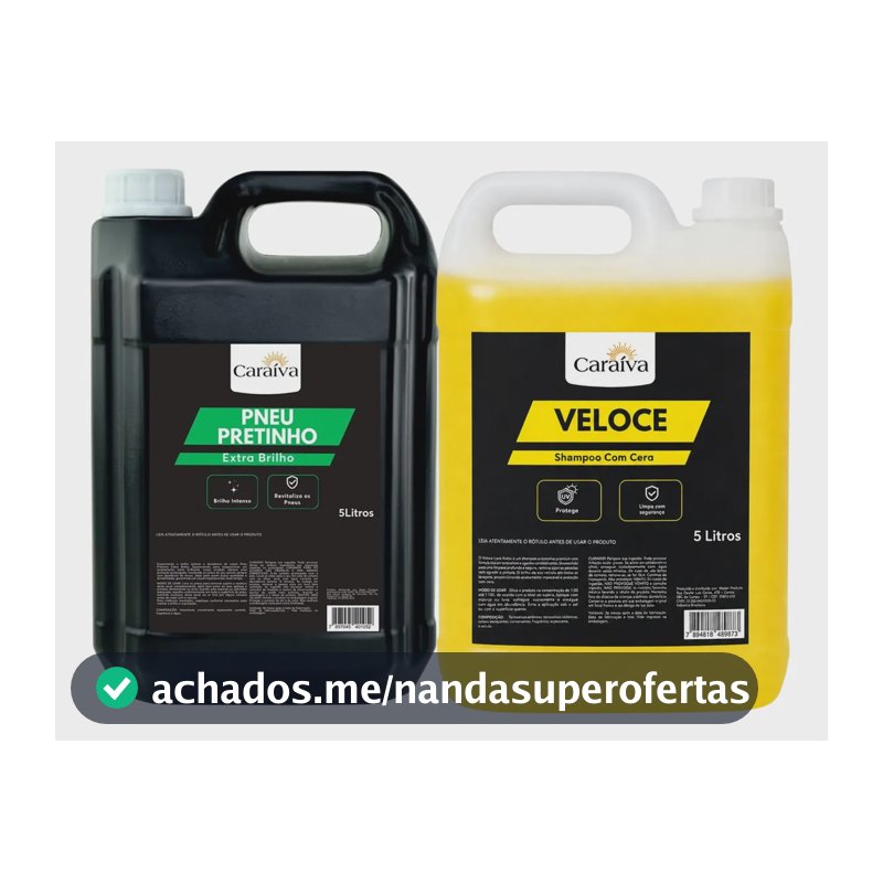 Shampoo Com Cera Neutro Concentrado + Pneu Pretinho Carro 5l