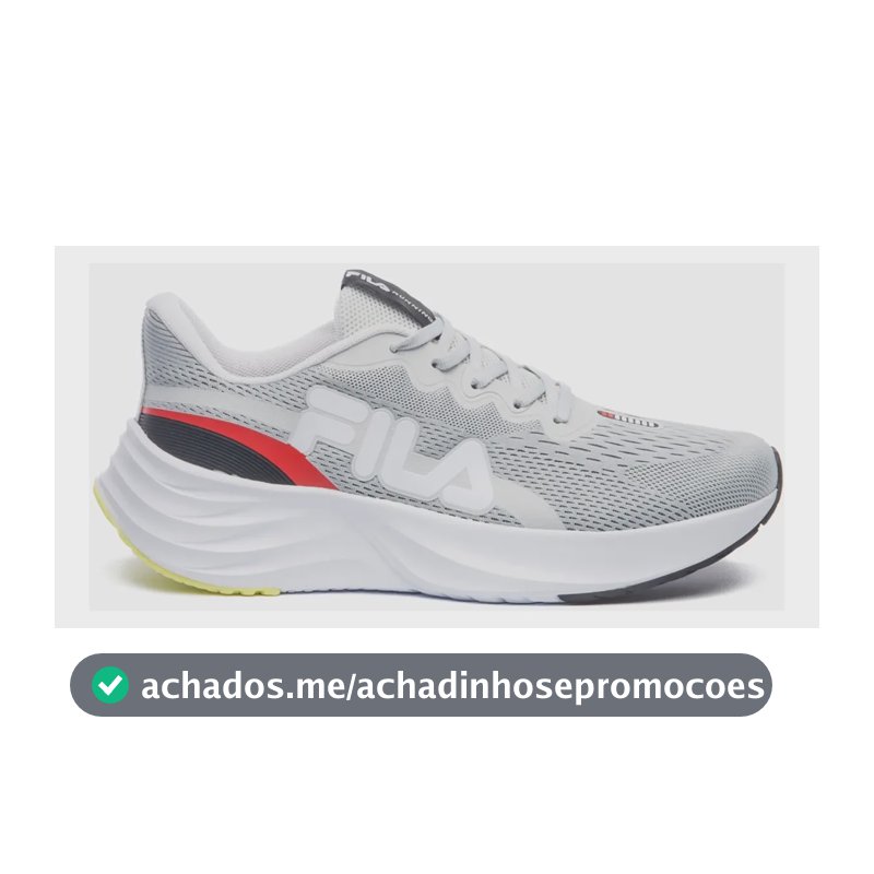 Tênis Fila Masculino Racer Comet 2 Esportivo Corrida Treino Cinza Gelo/vermelho/preto Geométrico 38 Br