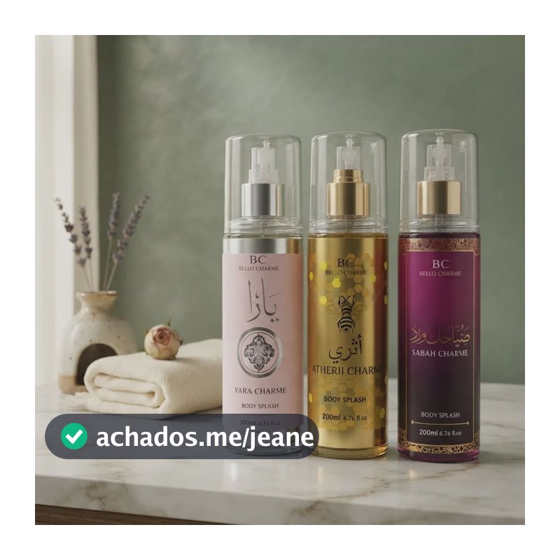 Kit 3 Body Splash Árabe 200ml Feminino Sabah, Yara, Atherri