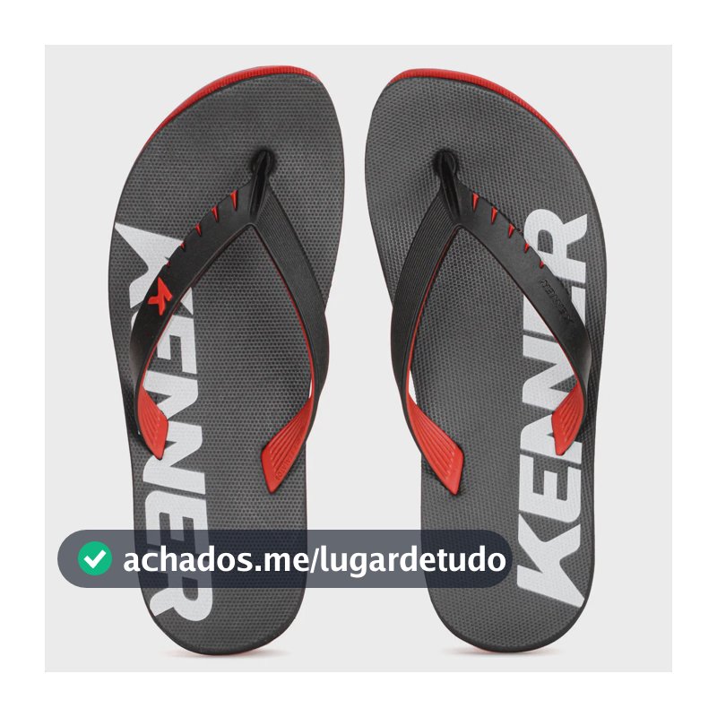 Chinelo Kenner Gel Praia Confortável Impermeável Tratorado Preto 40 Br