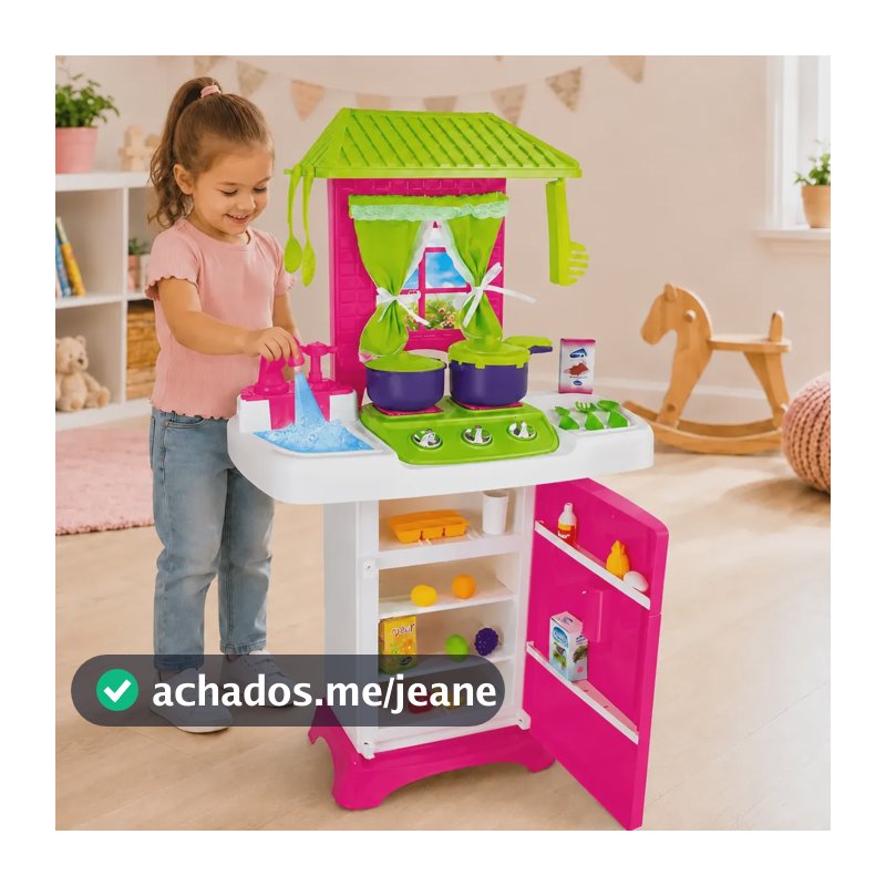 Cozinha Brinquedo Infantil Grande Completa Menina sai água Rosa