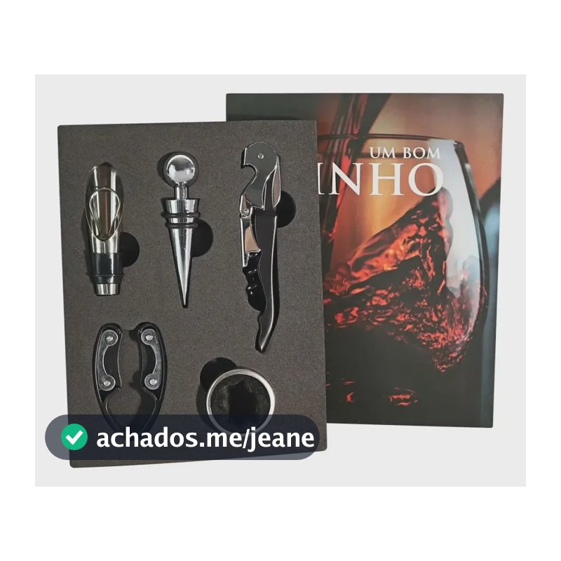 Kit Vinho Saca Rolhas Abridor Tampa Dosador Presente