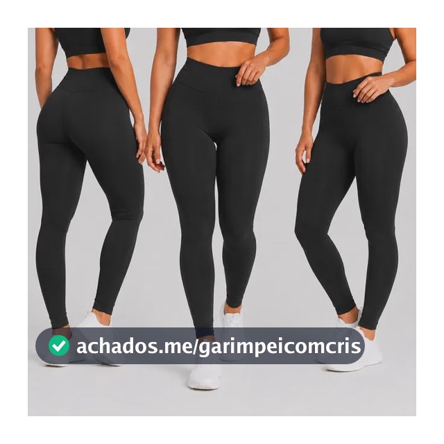 Kit 3 Calças Legging Cintura Alta Grossa Academia Treino