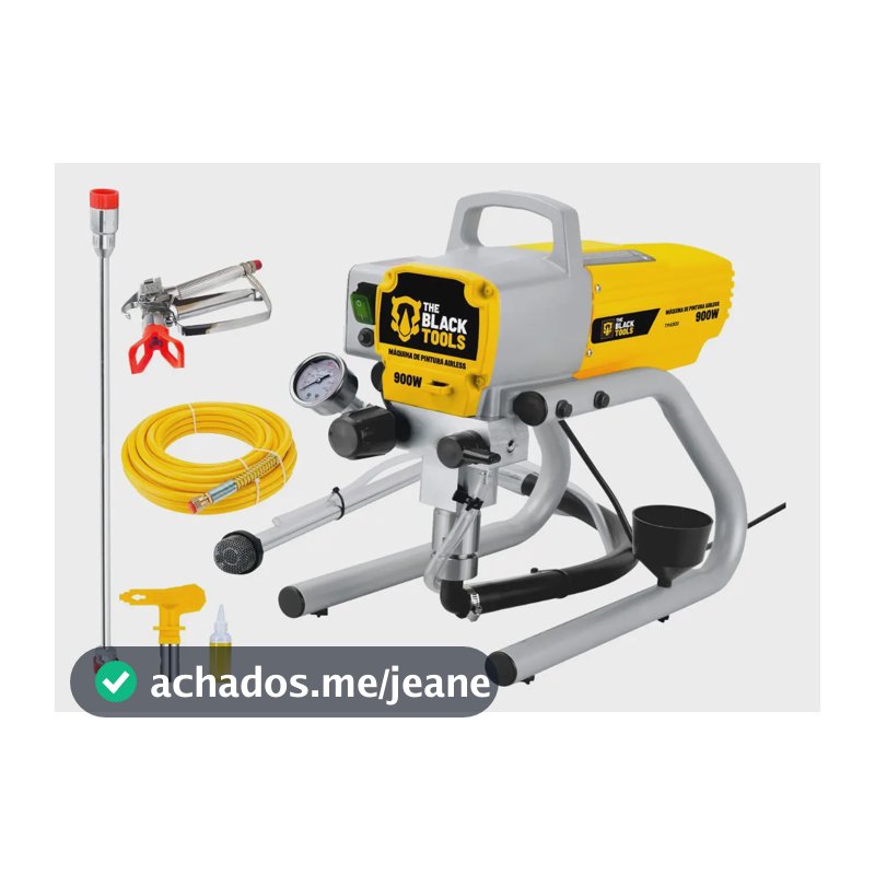 Máquina De Pintura Airless Elétrica 900 Watts 3.300 Psi - The Black Tools Tma900 Frequência 50 Hz/60 Hz