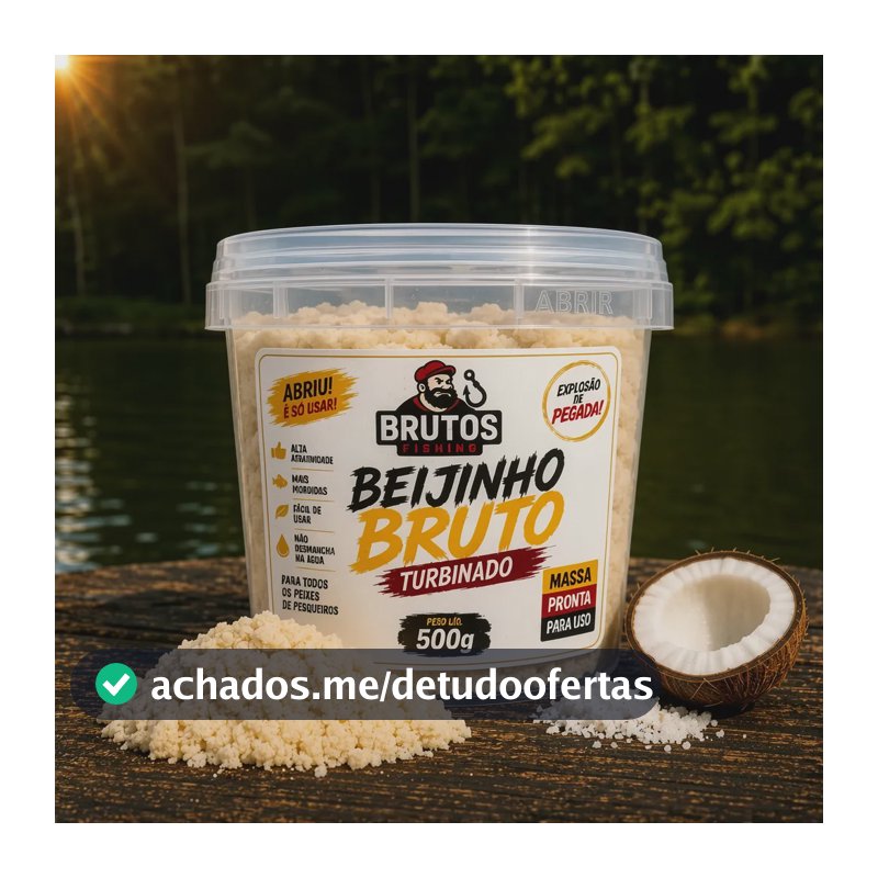 Massa Isca Pesca Beijinho Bruto Turbinado 500g Pesqueiro Branco