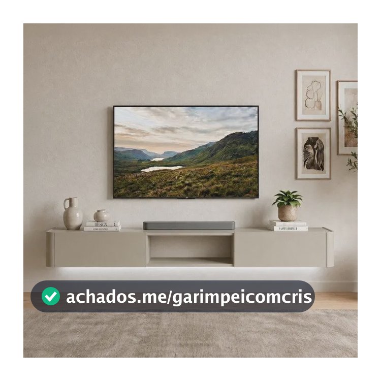 Rack Suspenso Para Tv Ate 75 Polegadas 2 Gavetas 180cm Oslo Bege