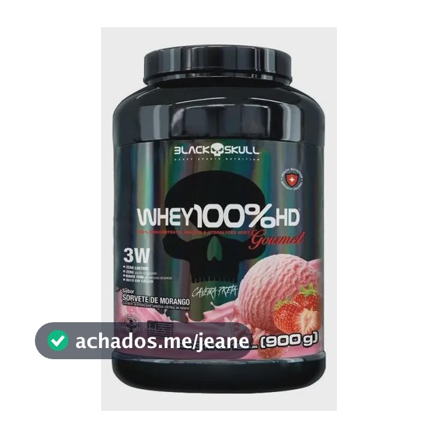 Whey 100% Hd Gourmet 900g Nutry Grow Soldiers Black Skull Sabor Morango