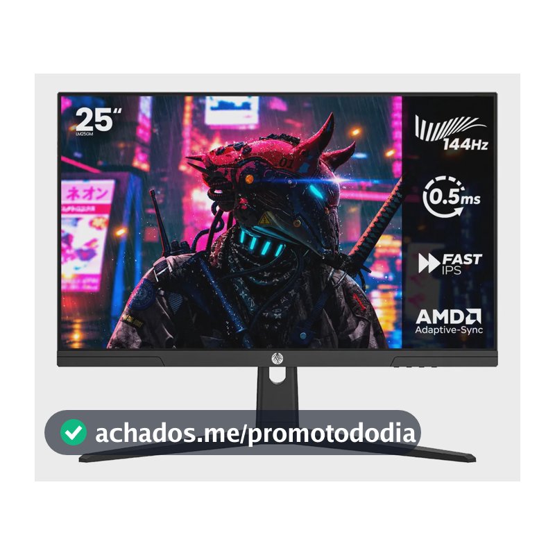 Monitor Gamer Haiz 25'' Ips Fhd 144hz 0.5ms Hdmi Dp Vesa Preto