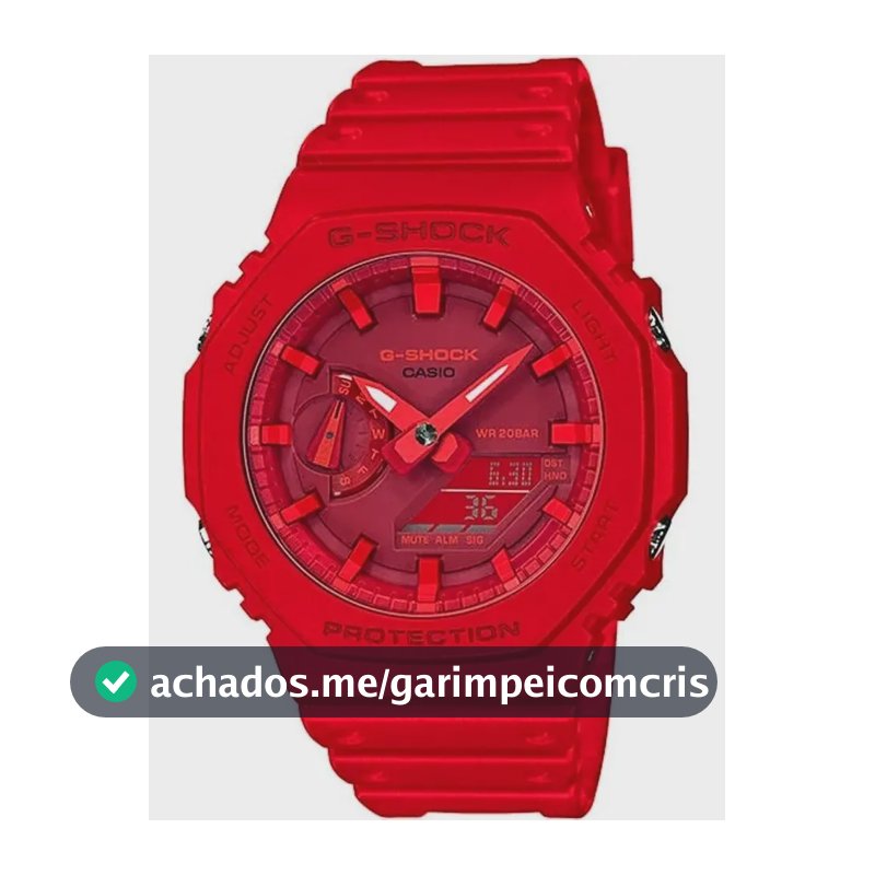 Relógio de pulso Casio GA-2100 com corria de resina cor vermelho - fondo bordô