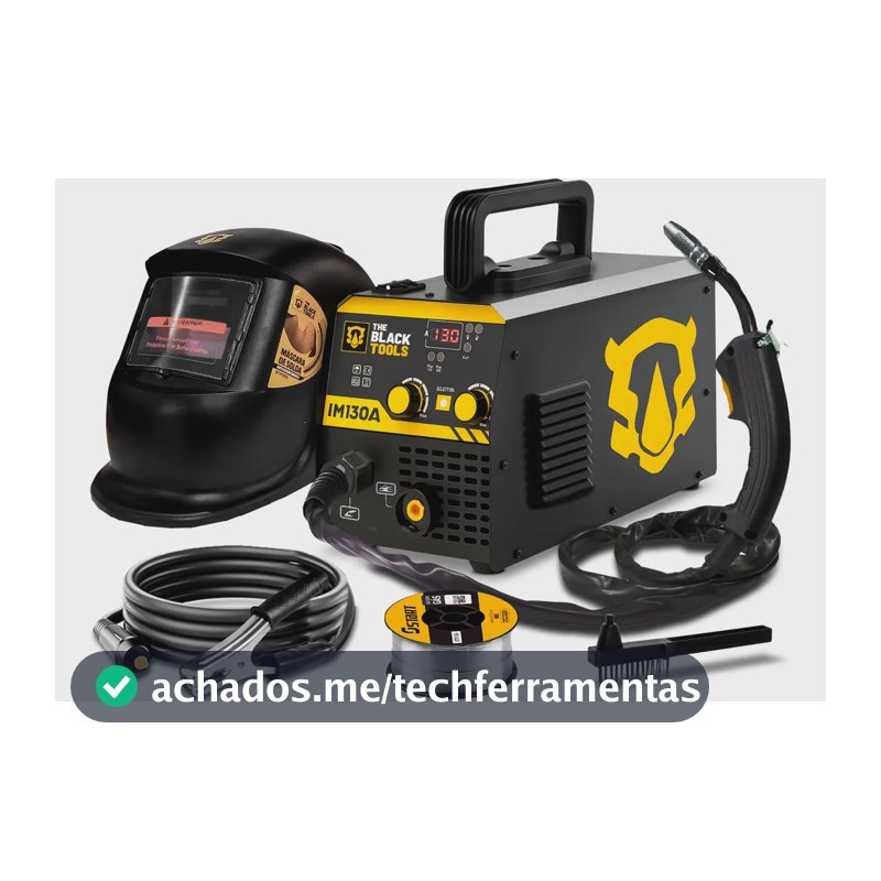 Máquina De Solda Mig Sem Gás 130a 220v + Mascara E Arame 1kg Preto 220v