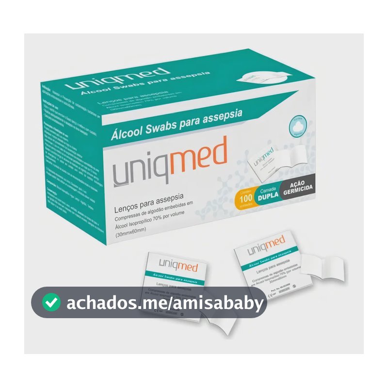 Álcool Swab 70% Saches Lenço Umedecido 500un - Uniqmed
