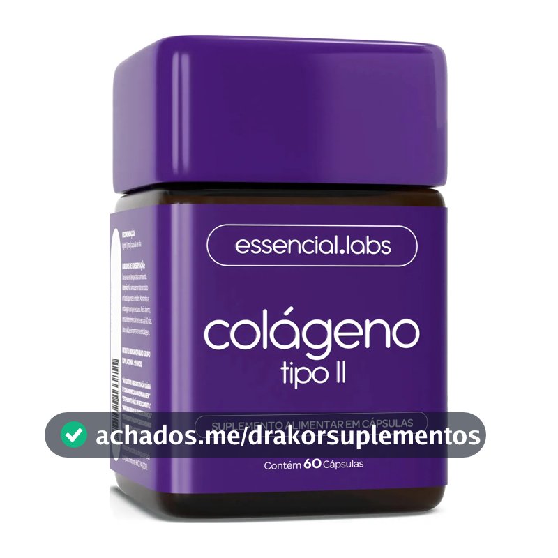 COLÁGENO TIPO 2 com 45mg - Fórmula Exclusiva para a Articulação com Máxima Concentração e Biodisponibilidade - 60 Cápsulas