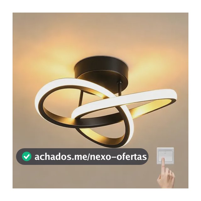Luminaria Teto Led,pendente Lustre Moderna Para Quarto Sala 127/220v Preto