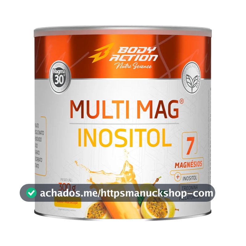Suplemento Multi Mag Inositol 7 Magnésios 300g Bodyaction Sabor Maracujá