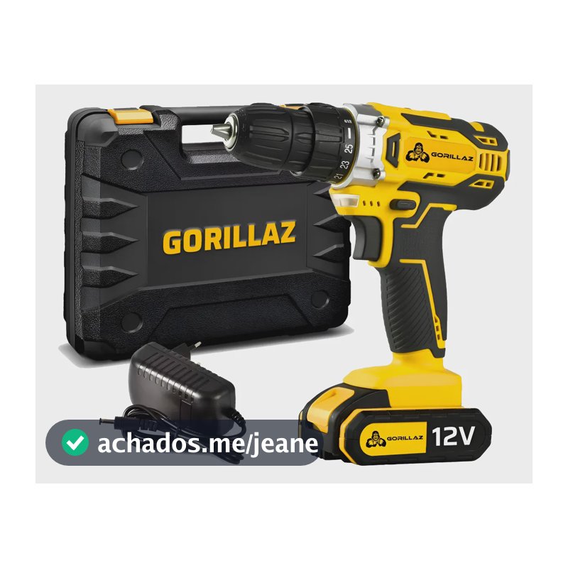 Parafusadeira Furadeira De Impacto 12v Gorillaz Amarelo 12v 60hz