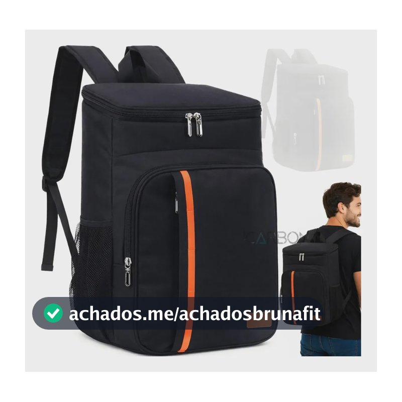 Bolsa Térmica Mochila Marmita Grande Cooler Impermeável Preto