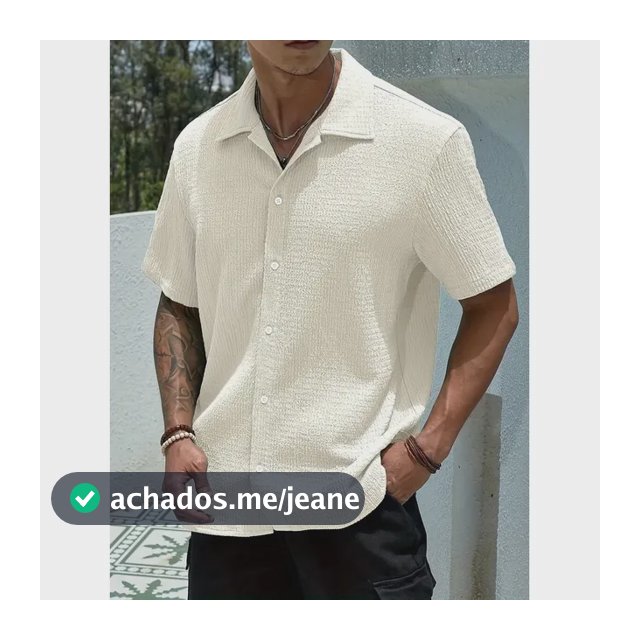 Camisa Casual Masculina Texturizada C/botões Old Money 01
