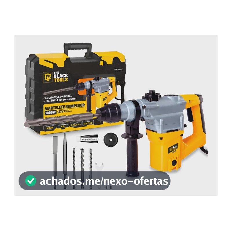 Martelete Perfurador Rompedor 1000w Sds-plus Com Maleta 110v Amarelo 110v 60hz