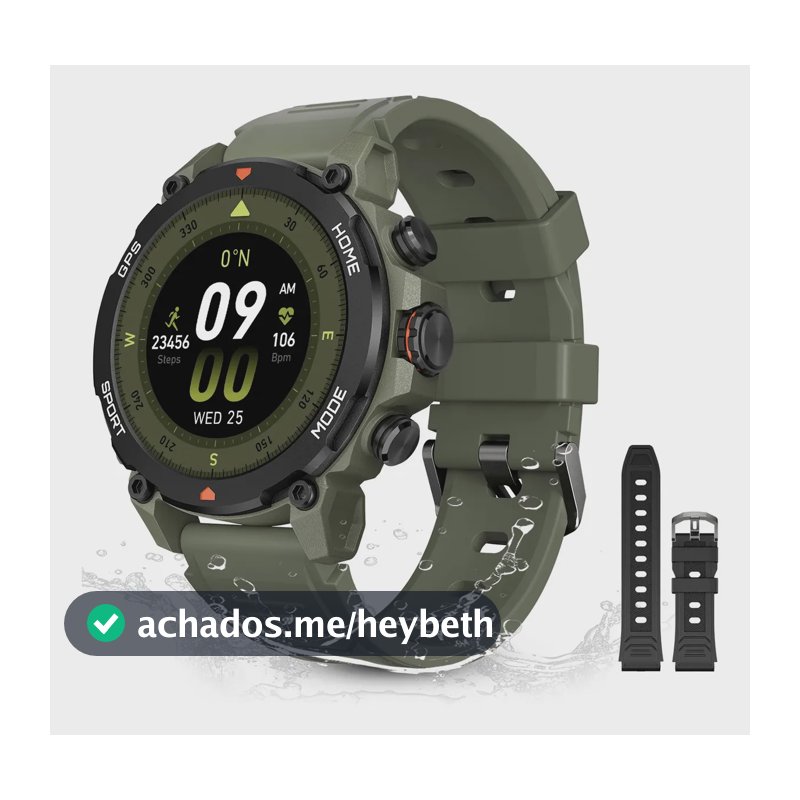 Relógio Smartwatch Aurafit G6 Com 5atm E Gps Verde Militar Verde Militar Sport Verde Militar/preto