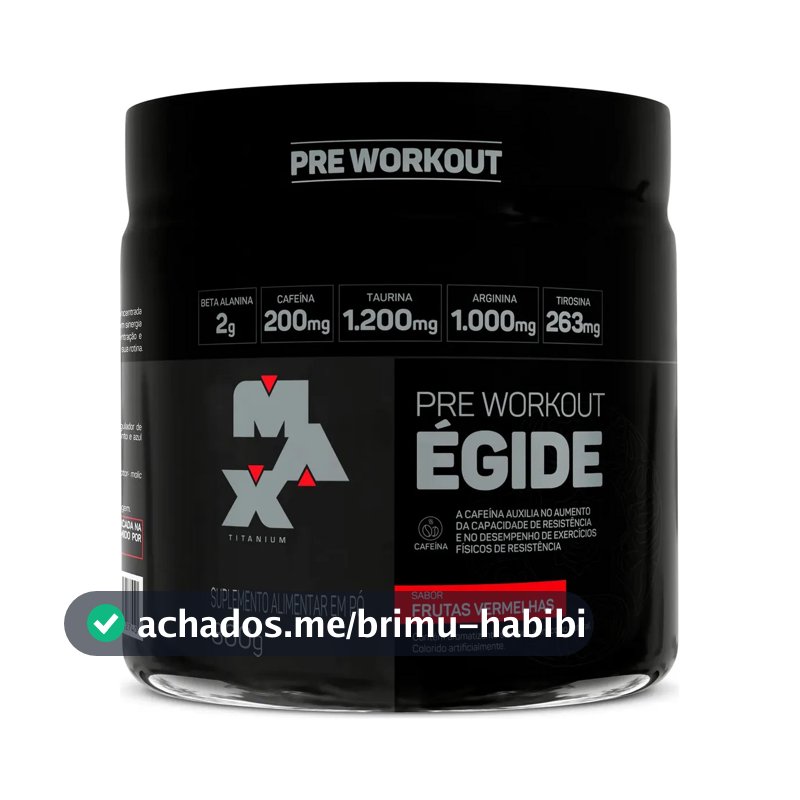 Pre treino Égide 300g Max Titanium Sabor Frutas vermelhas Suplemento Alimentar em Pó