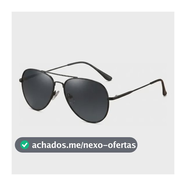 Óculos Estilo Aviador Armação Metal Proteçãouv400 Polarizada Preto