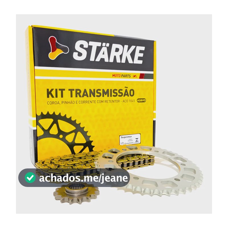 Kit Relação Fazer 250 Fz25 2018 2025 Com Retentor Aço 1045 Dourado