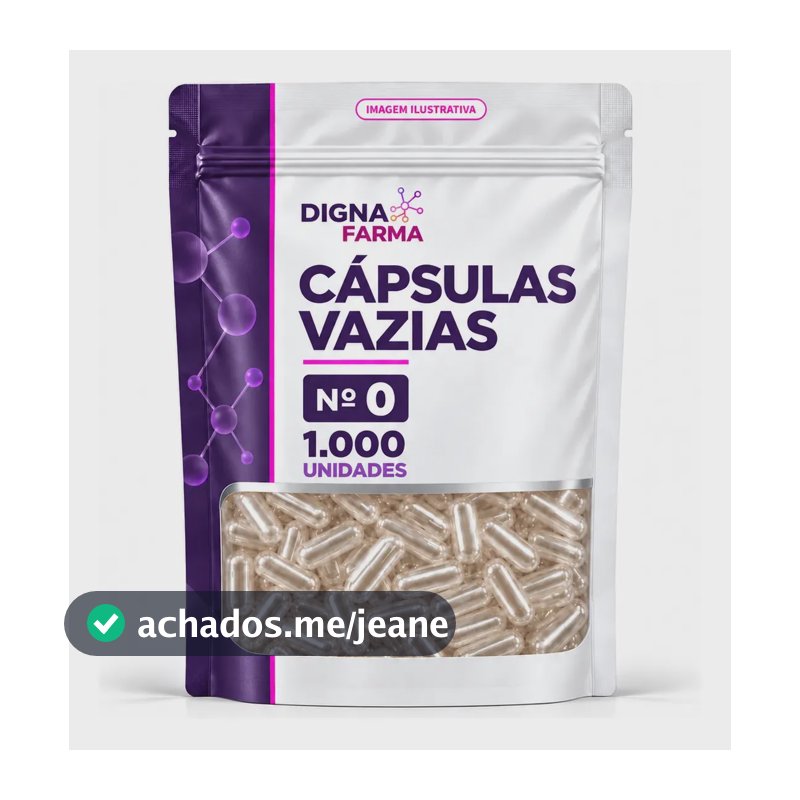 Cápsulas Vazias de Gelatina Incolor Nº 0 para Encapsulamento Digna Farma (1000 Unidades)