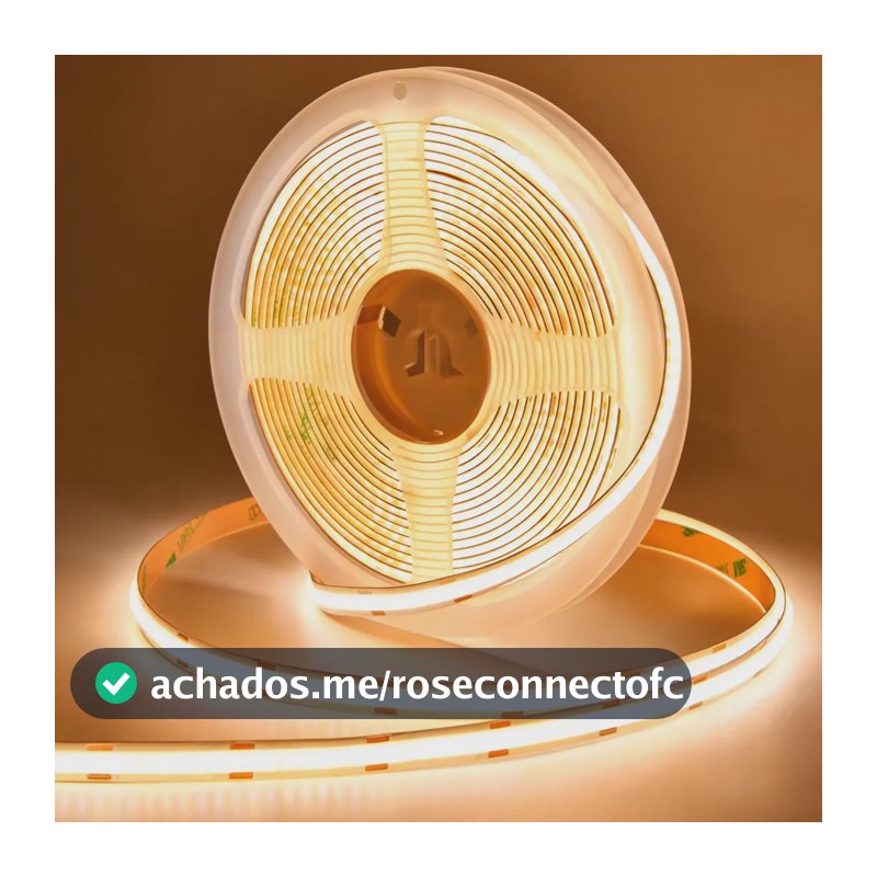 Fita Cob Super Led 5 Metros 360led/m Ip20 Alto Brilho Bq Luz Branco-quente 3000k Maffacioli